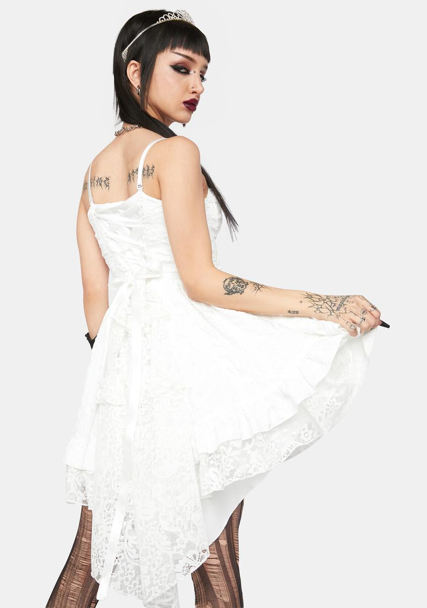 White Lace Mini Dress