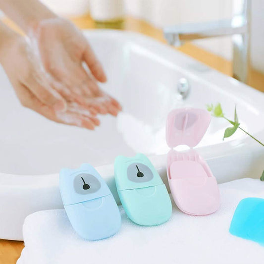 4-Pack: Mini Portable Travel Soap Paper Sheets Disposable Hand Washing
