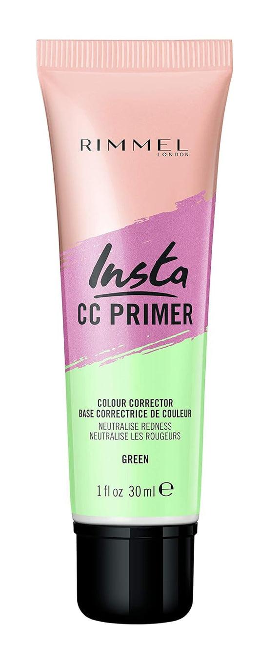 Rimmel London Insta Flawless - 10 Green - Color-Correcting Primer, Brightening, Evens Skin Tone, Preps Skin, 1oz