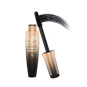 Swiss Beauty Lift & Curl Volume Lash 4D Mascara, Water-Resistant & Smudge-Proof | Volumising & Lengthning Mascara for Eyes | Jet Black Colour | Lightweight| 12gm