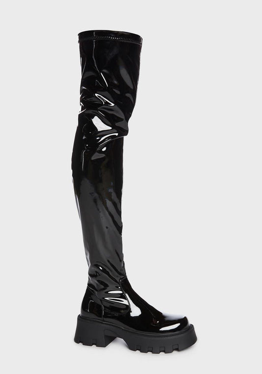 Black Milly Thigh High Boots
