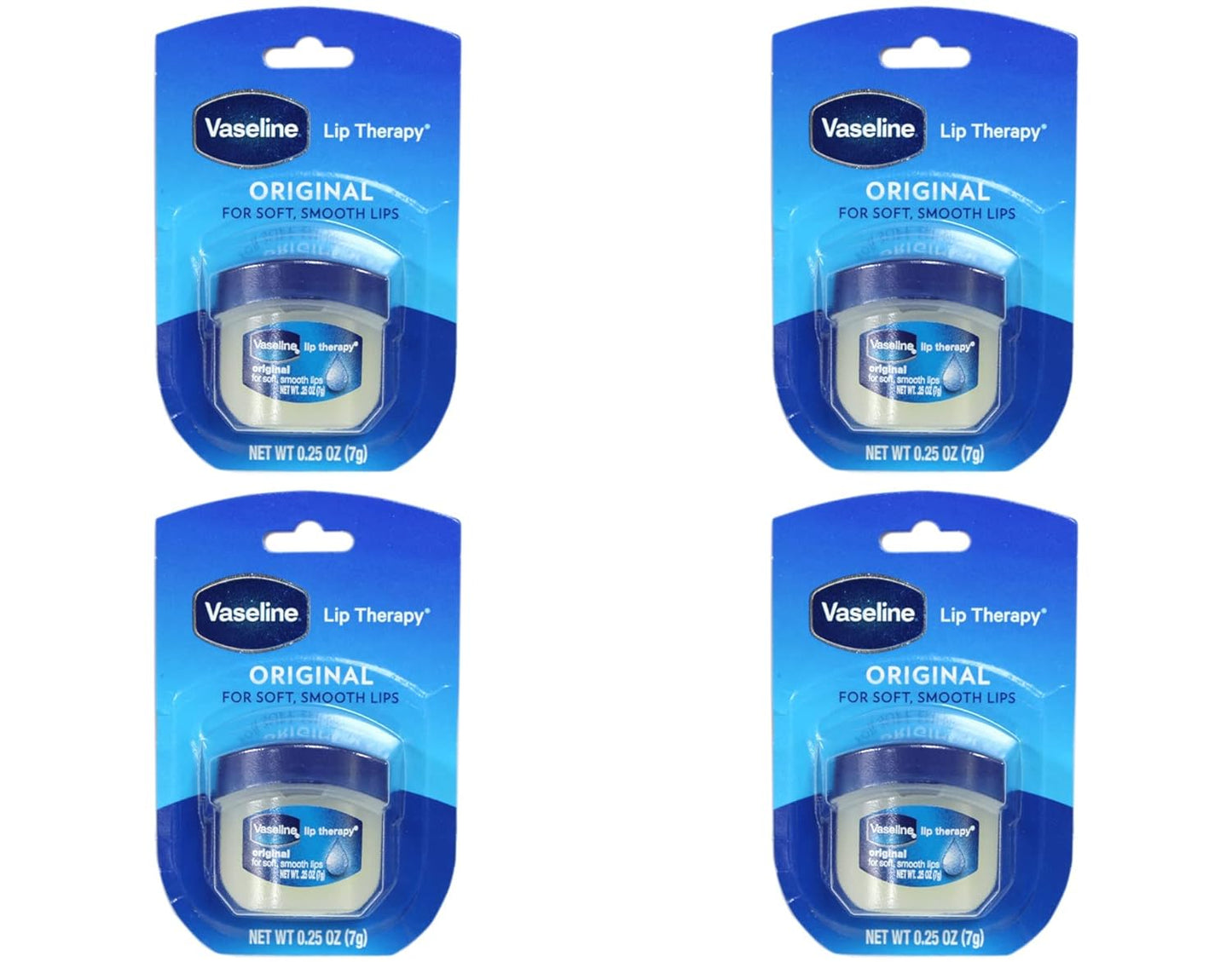 Vaseline Lip Therapy Original .25 Ounce Pack of 4