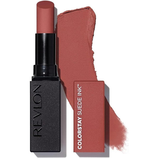 Revlon Lipstick, ColorStay Suede Ink, Built-in Primer, Infused with Vitamin E, Waterproof, Smudge-proof, Matte Color, 003 Want It All, 0.09 oz.