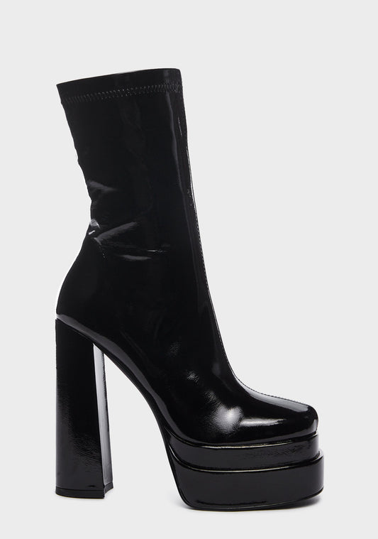 Black Martha Platform Boots