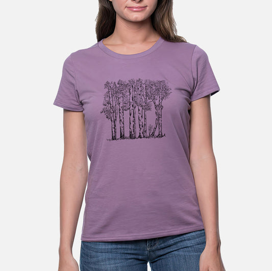 Quaking Aspens - Populus tremuloides - Women's Crewneck - Made in USA - 100% Organic Cotton