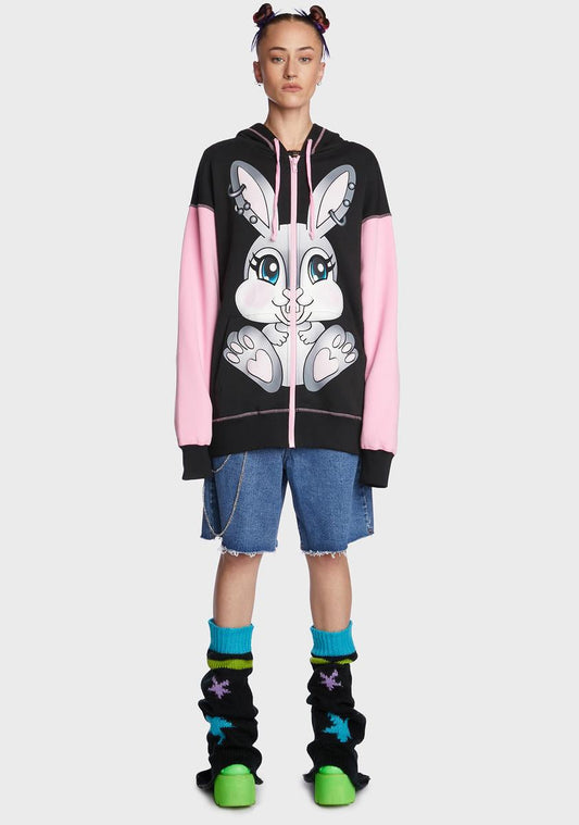 Bunny Haze Graphic Hoodie
