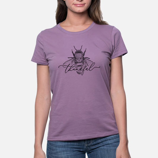 Bee Thankful - Women's Crewneck - Made in USA - 100% Organic Cotton