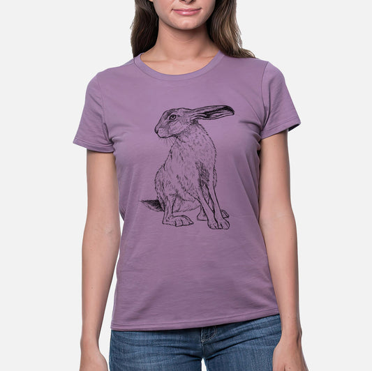 Black-tailed Jackrabbit - Lepus californicus - Women's Crewneck - Made in USA - 100% Organic Cotton