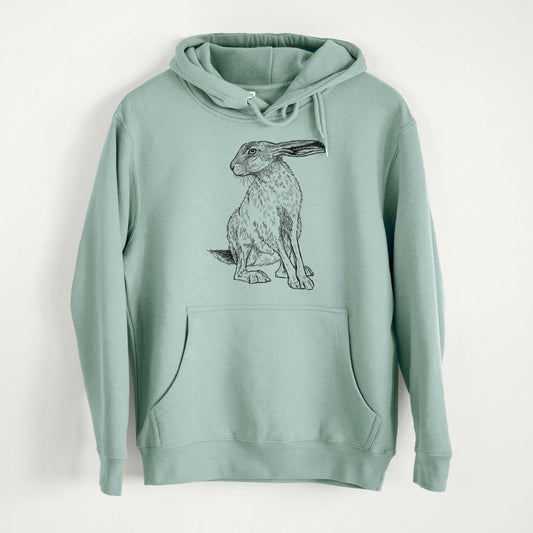 Black-tailed Jackrabbit - Lepus californicus  - Mid-Weight Unisex Premium Blend Hoodie