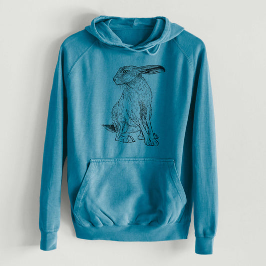 Black-tailed Jackrabbit - Lepus californicus  - Mid-Weight Unisex Vintage 100% Cotton Hoodie