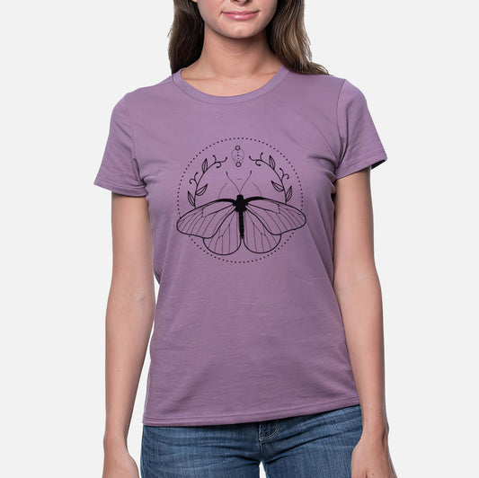 Aporia crataegi - Black Veined White Butterfly - Women's Crewneck - Made in USA - 100% Organic Cotton