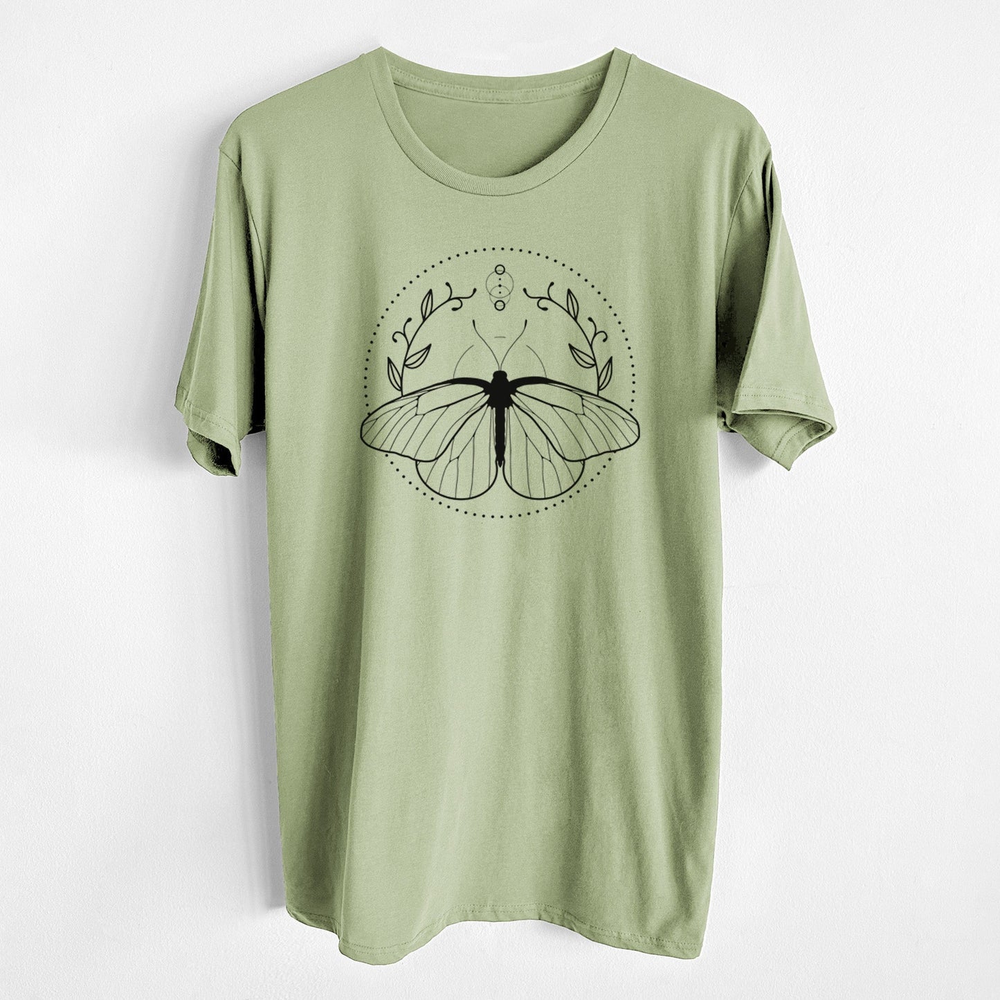 Aporia crataegi - Black Veined White Butterfly - Unisex Crewneck - Made in USA - 100% Organic Cotton