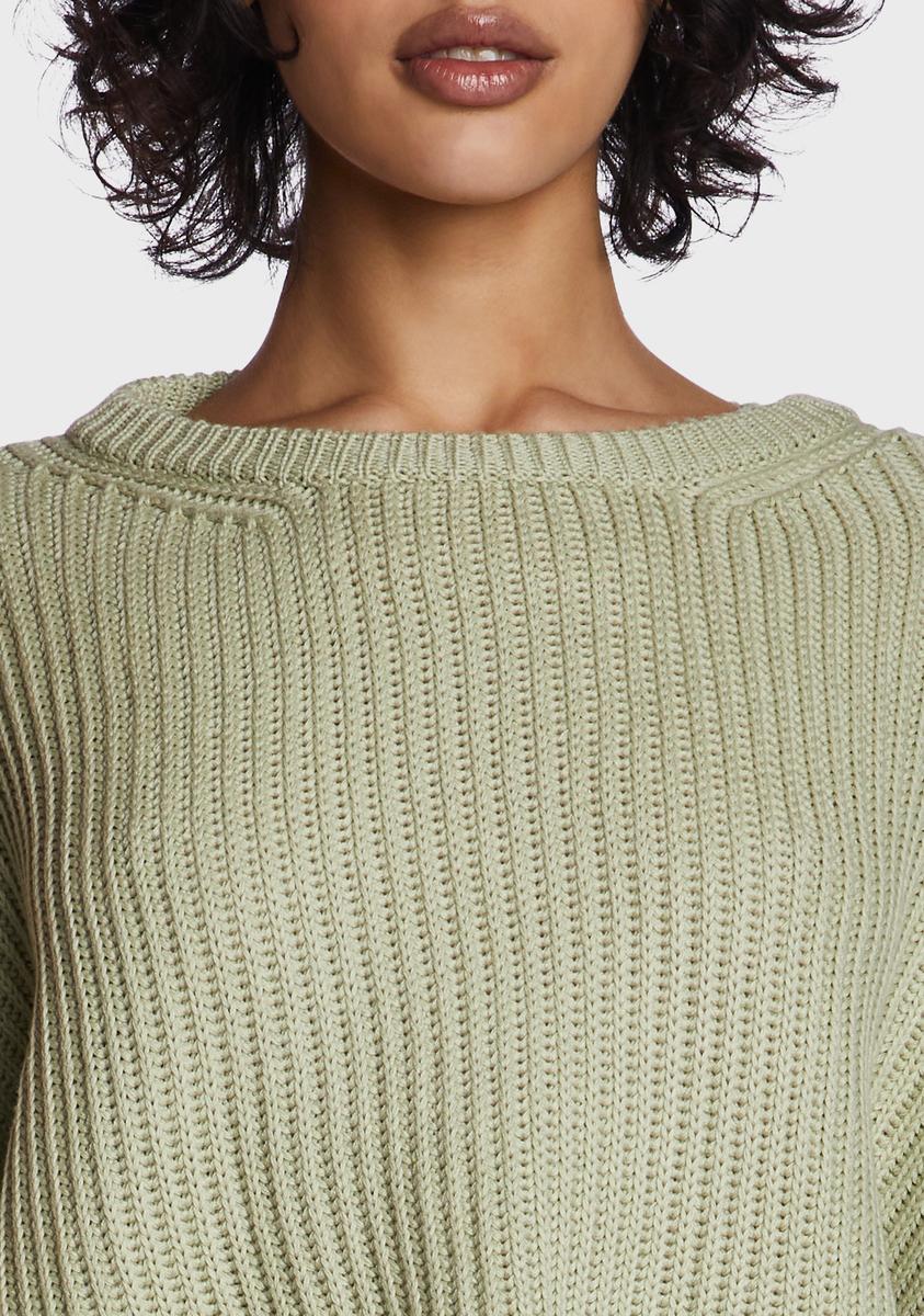 Sage Autumn Revival Cropped Sweater
