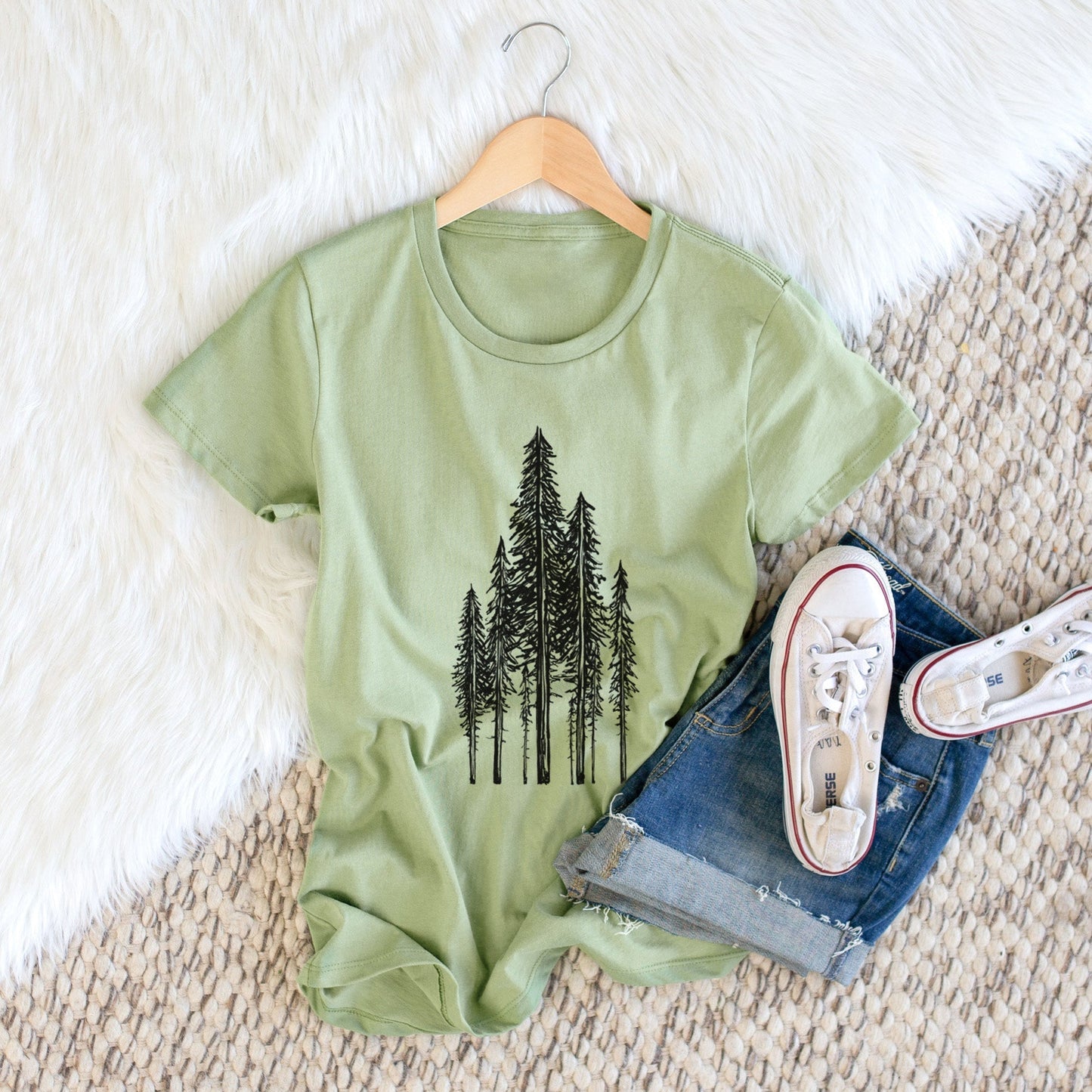 Coastal Redwoods - Women's Crewneck - Made in USA - 100% Organic Cotton