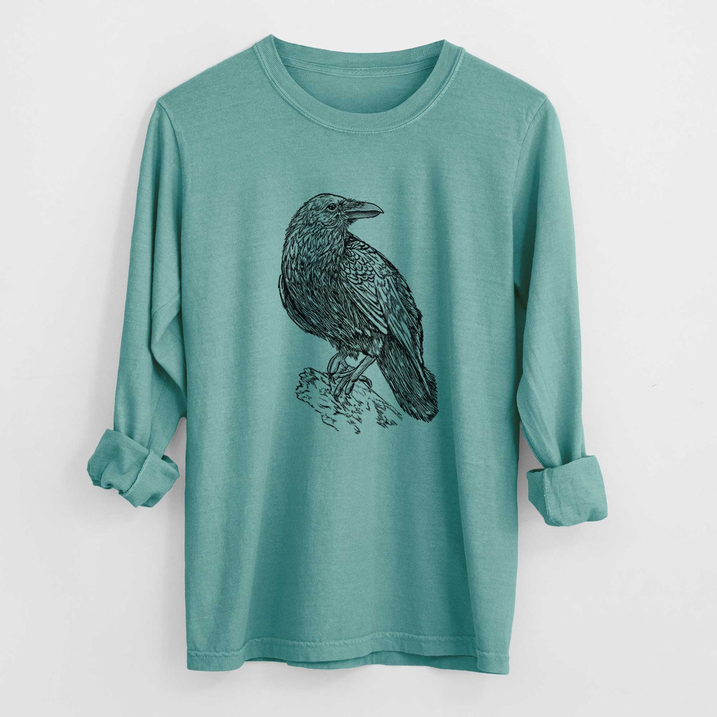 Corvus corax - Common Raven - Heavyweight 100% Cotton Long Sleeve