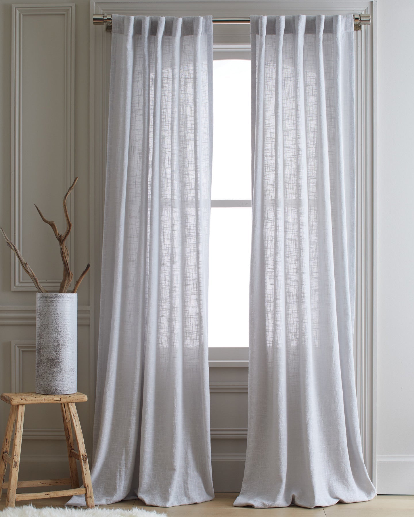 Cotton Sheer Curtain Set (Set of 2)