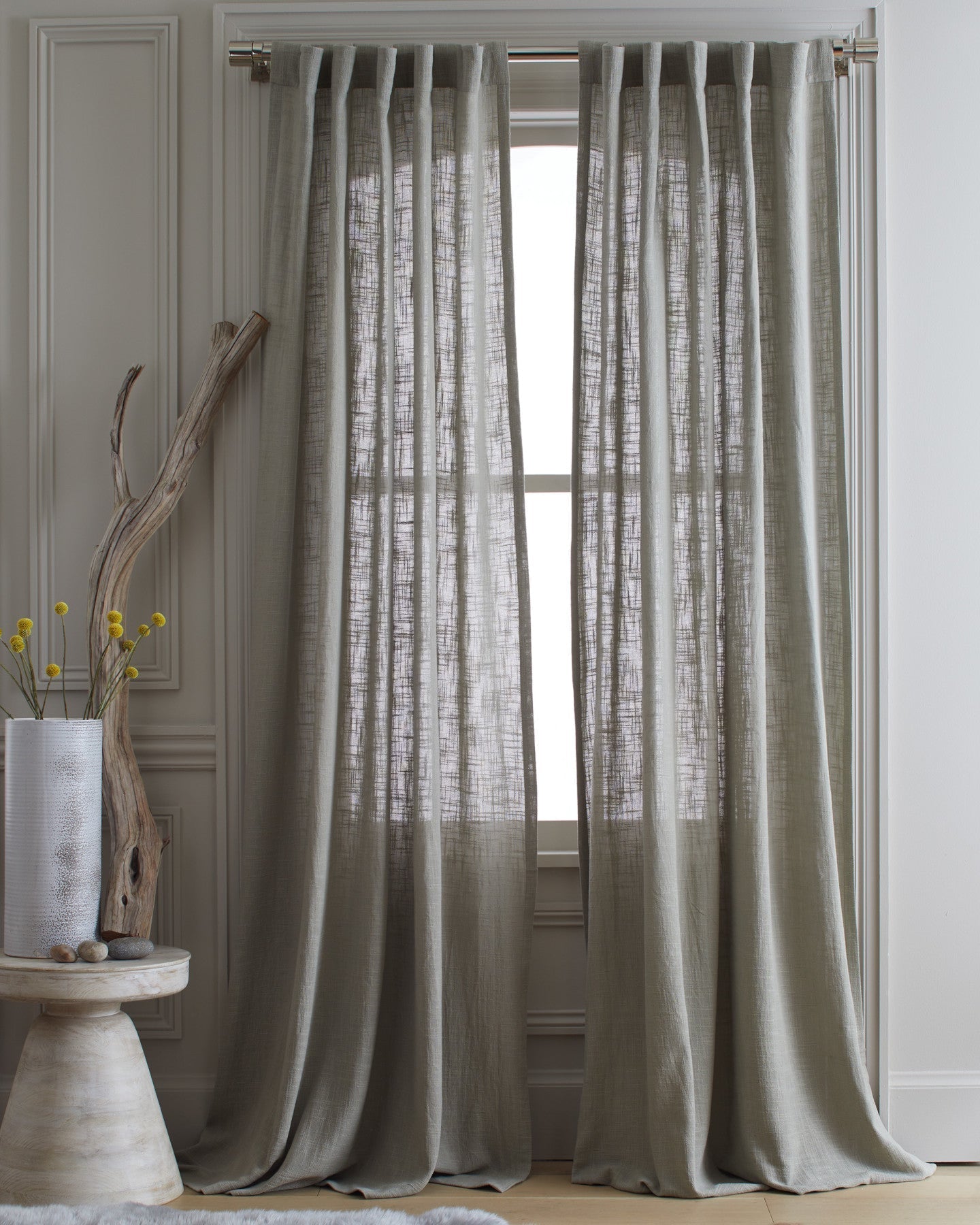 Cotton Sheer Curtain Set (Set of 2)