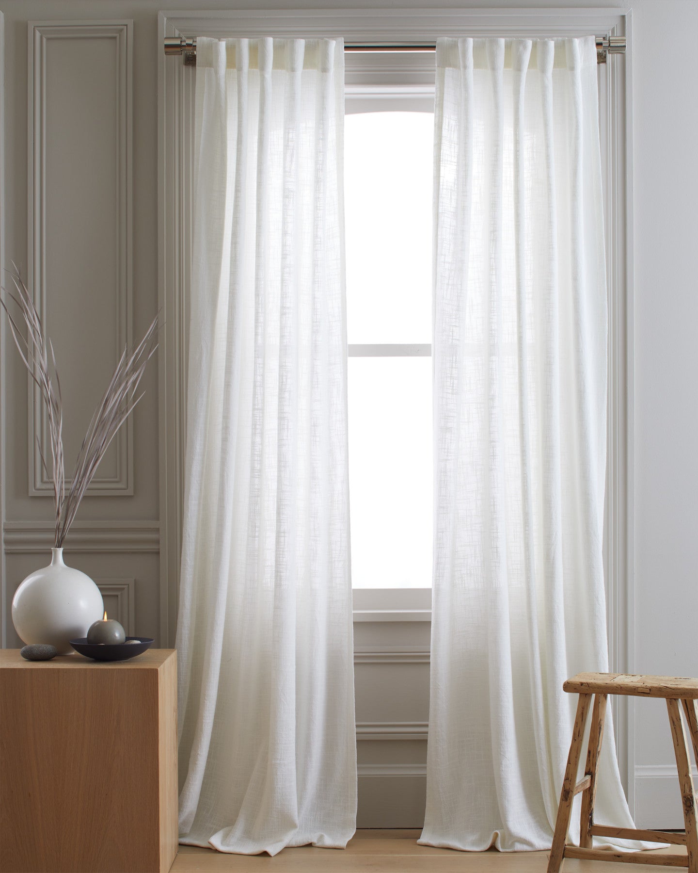 Cotton Sheer Curtain Set (Set of 2)