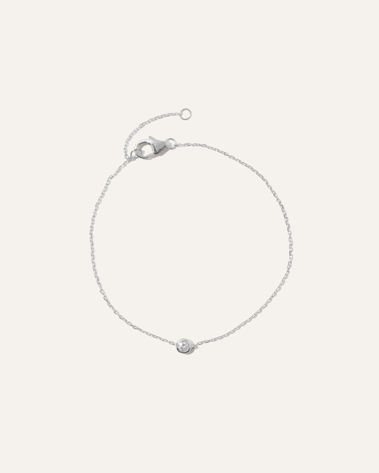 14k Gold Diamond Solitaire Bezel Bracelet