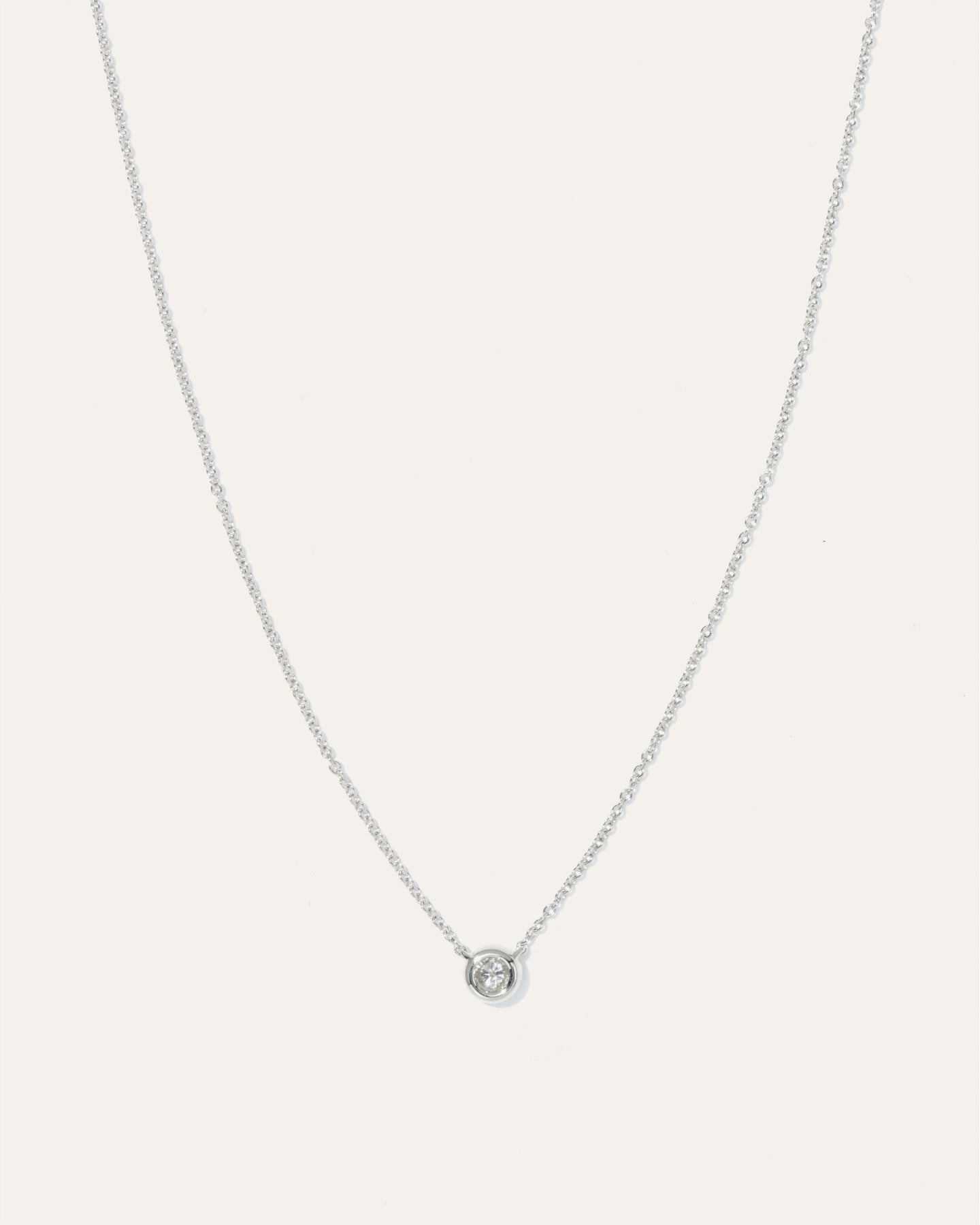 14K Gold Diamond Bezel Necklace