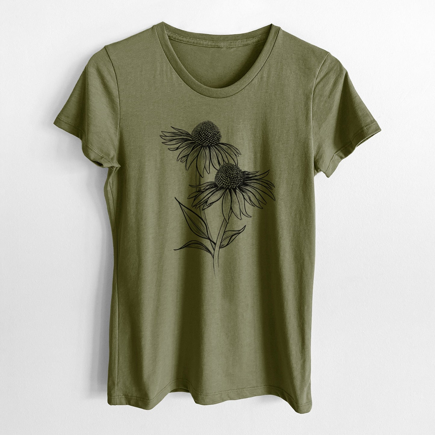 Coneflower - Echinacea purpurea - Women's Crewneck - Made in USA - 100% Organic Cotton