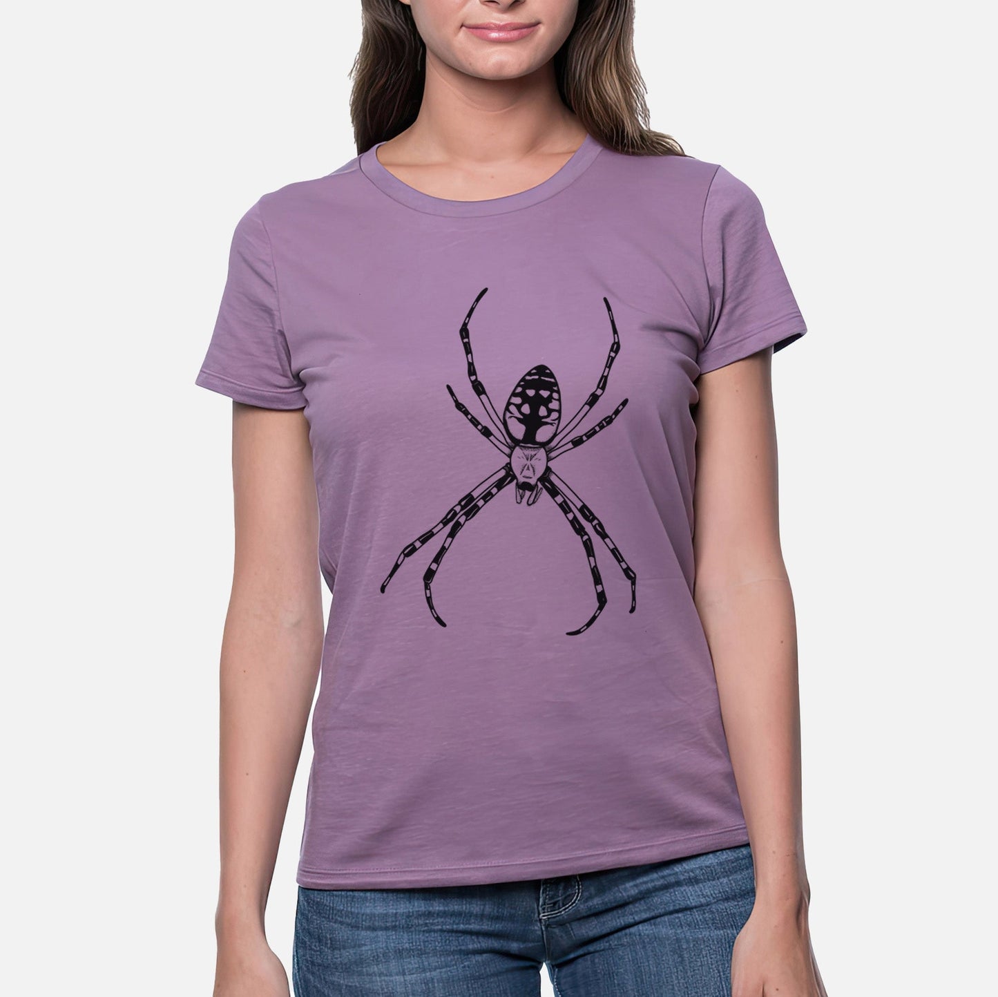 Argiope aurantia - Yellow Garden Spider - Women's Crewneck - Made in USA - 100% Organic Cotton