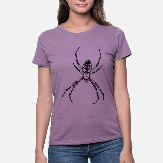 Argiope aurantia - Yellow Garden Spider - Women's Crewneck - Made in USA - 100% Organic Cotton