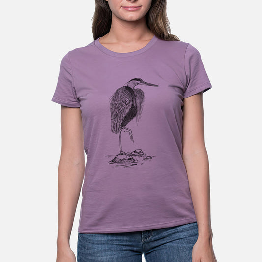 Ardea herodias - Great Blue Heron - Women's Crewneck - Made in USA - 100% Organic Cotton