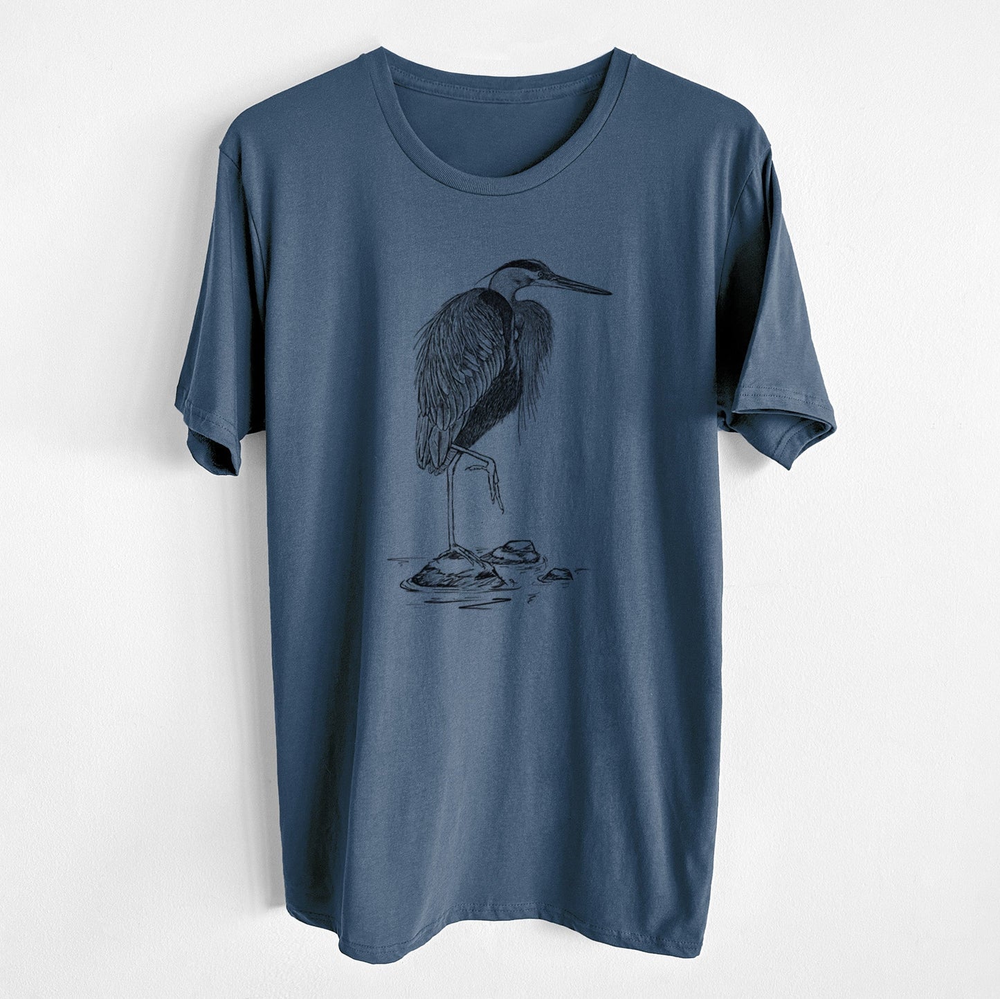 Ardea herodias - Great Blue Heron - Unisex Crewneck - Made in USA - 100% Organic Cotton