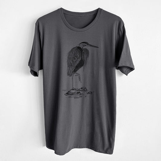 Ardea herodias - Great Blue Heron - Unisex Crewneck - Made in USA - 100% Organic Cotton