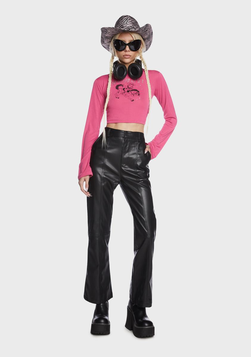 Vegan Leather Star Trousers