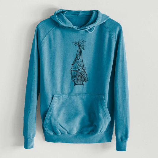 Pteropus vampyrus - Large Flying Fox  - Mid-Weight Unisex Vintage 100% Cotton Hoodie
