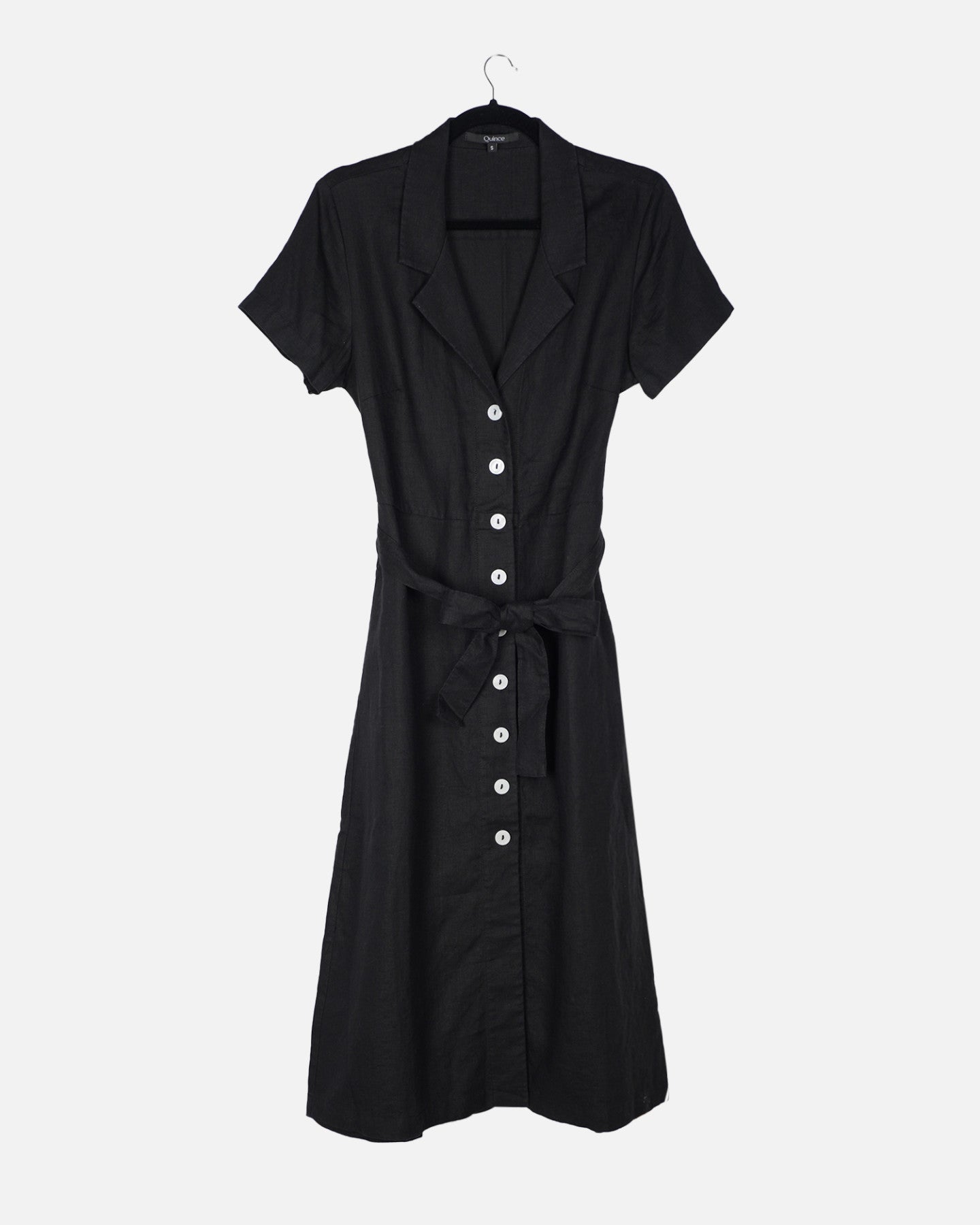 100% European Linen Button Front Dress