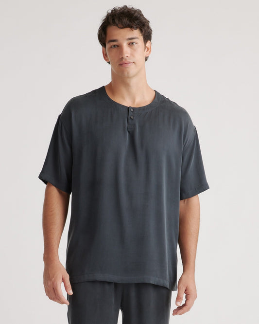 100% Washable Silk Henley Pant Set