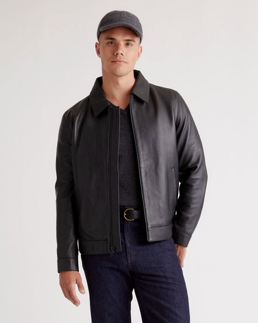 100% Leather Harrington Jacket