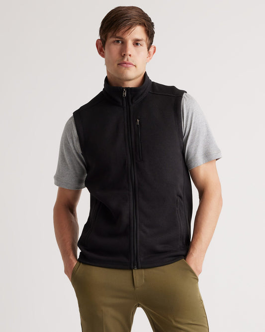 Sweater-Knit Fleece Full-Zip Vest