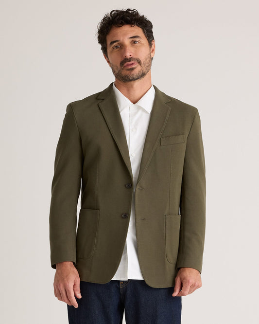Cotton Pique Knit Blazer