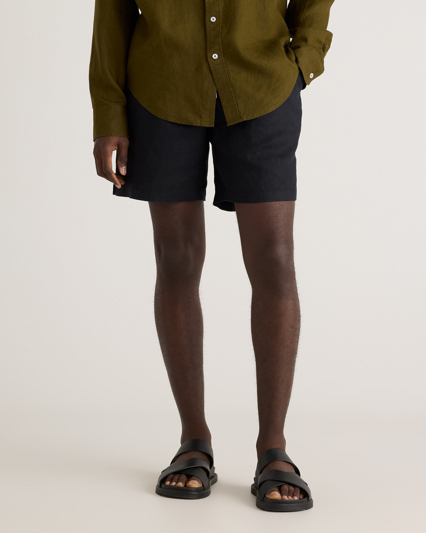 100% European Linen Drawstring Beach Short