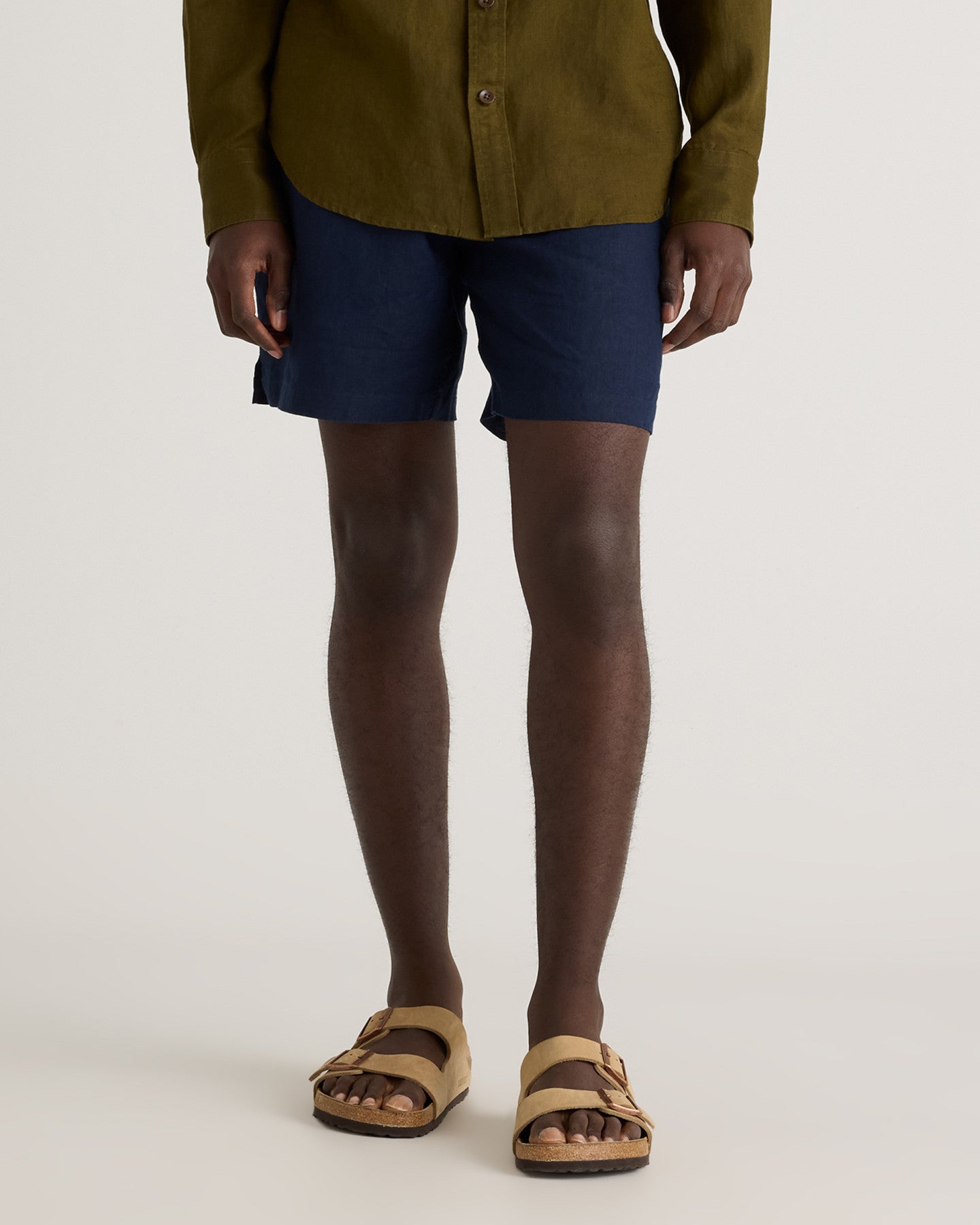 100% European Linen Drawstring Beach Short