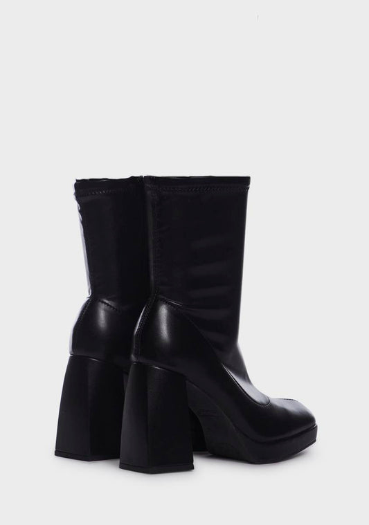 Dark Quiet Approach Heeled Sock Boots