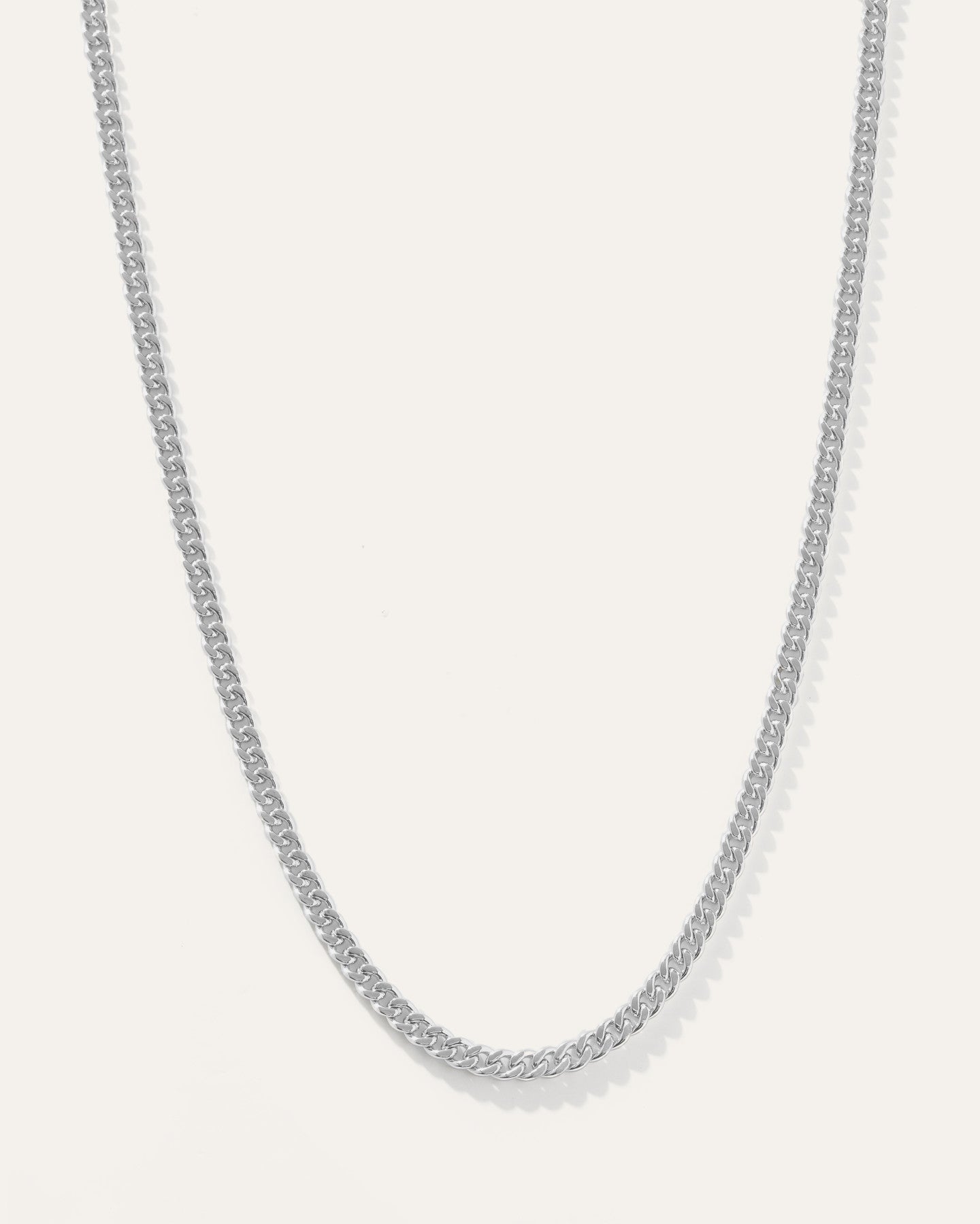 Silver Cuban Curb Chain Necklace