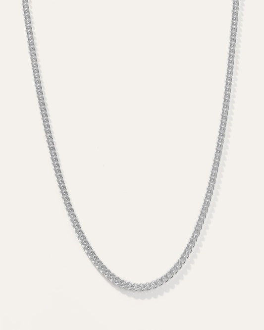 Silver Cuban Curb Chain Necklace