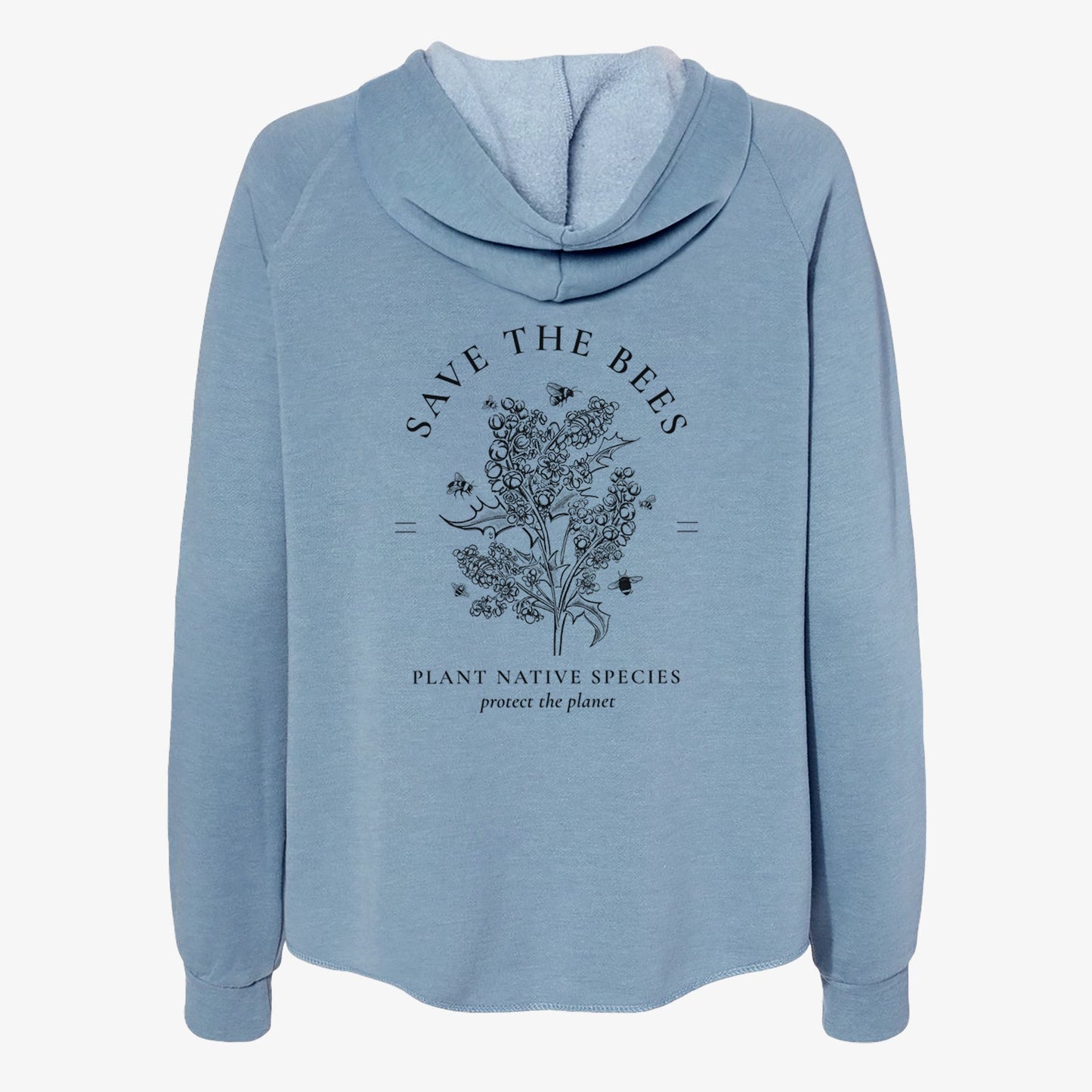 Save the Bees - Plant Native Species - Women's Cali Wave Zip-Up Sweatshirt