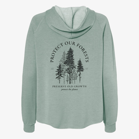 Protect our Forests - Preserve Old Growth - Women's Cali Wave Zip-Up Sweatshirt