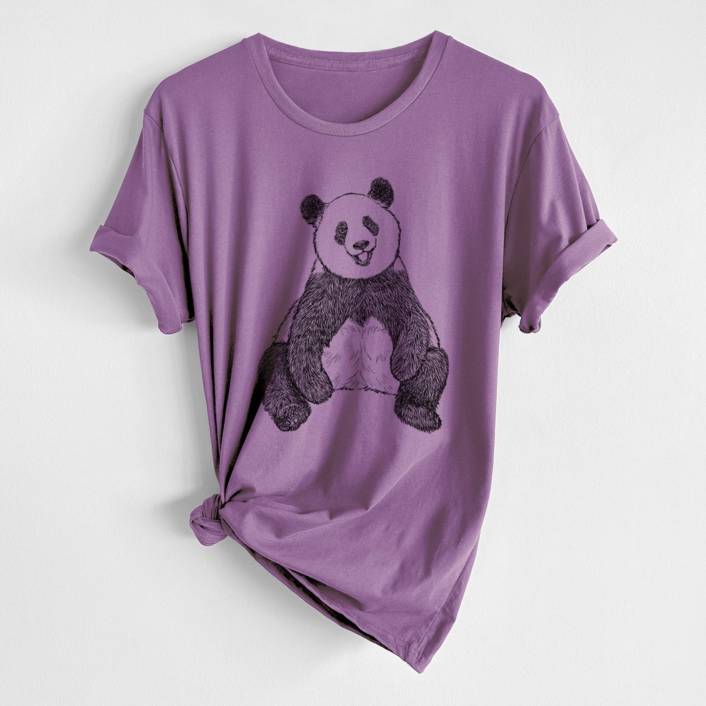 Ailuropoda melanoleuca - Giant Panda Sitting - Unisex Crewneck - Made in USA - 100% Organic Cotton