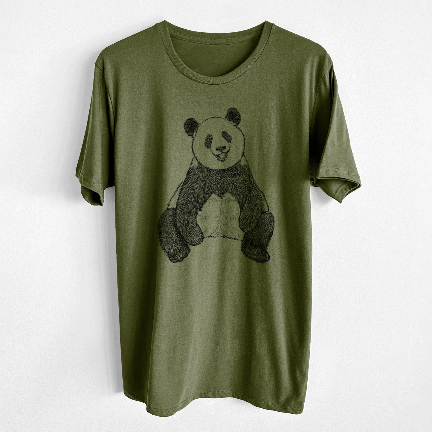 Ailuropoda melanoleuca - Giant Panda Sitting - Unisex Crewneck - Made in USA - 100% Organic Cotton