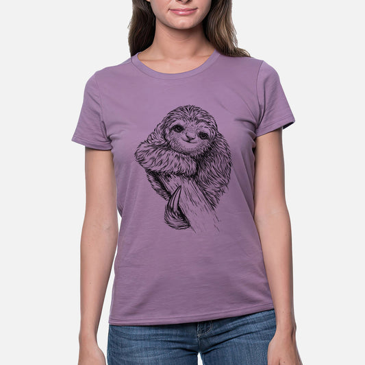 Pygmy Three-toed Sloth - Bradypus pygmaeus - Women's Crewneck - Made in USA - 100% Organic Cotton