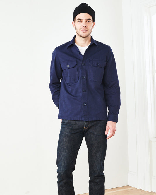 Double-Brushed Stretch Overshirt Jacket