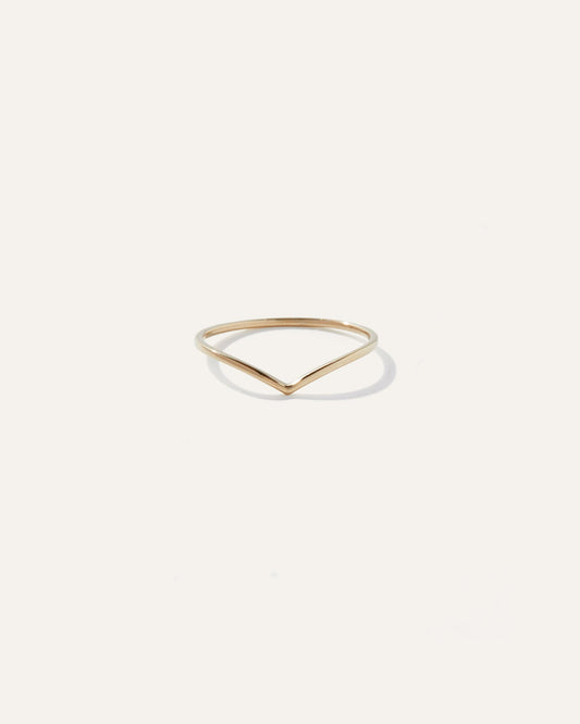 14K Gold Wishbone Ring