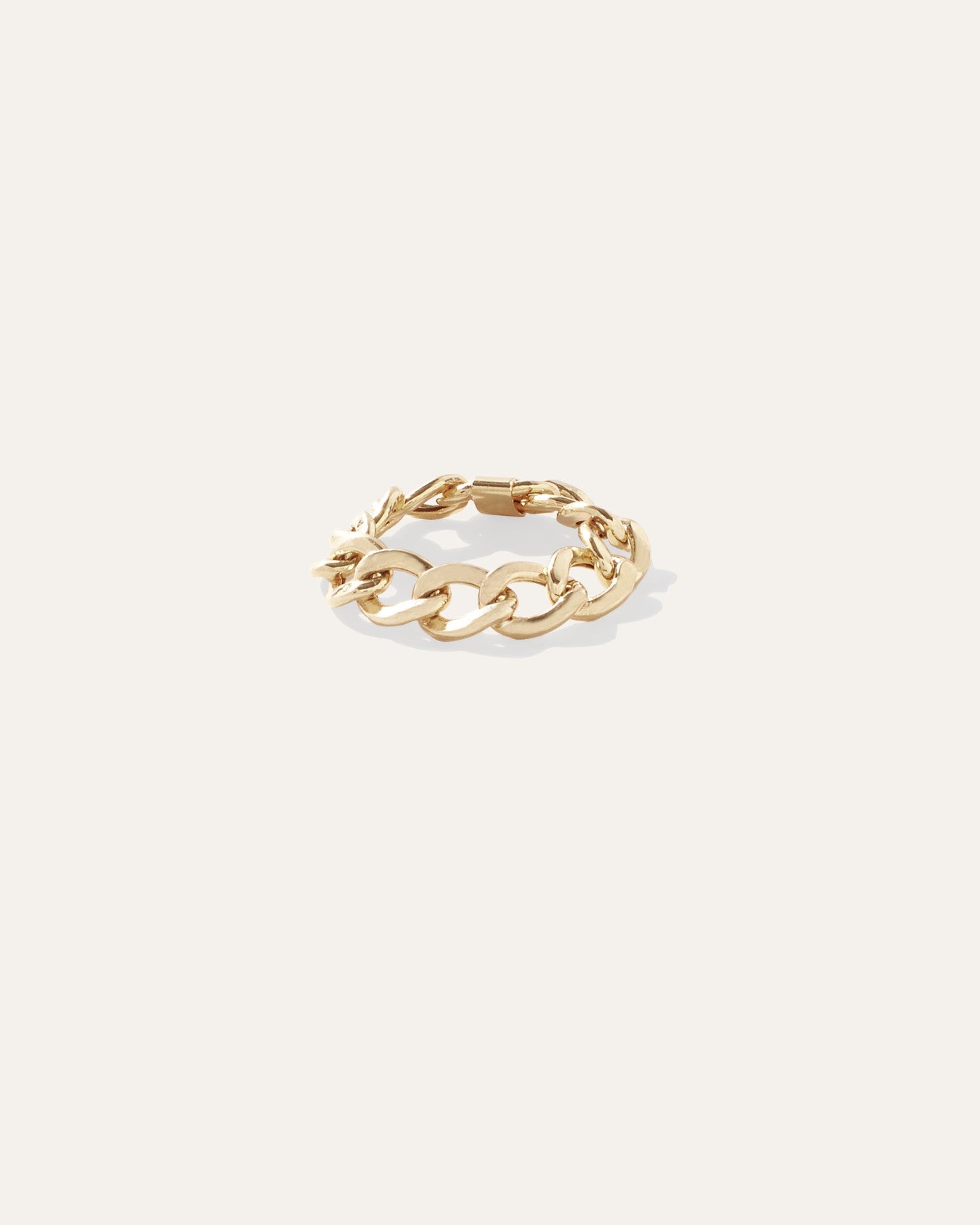 14K Gold Curb Chain Ring